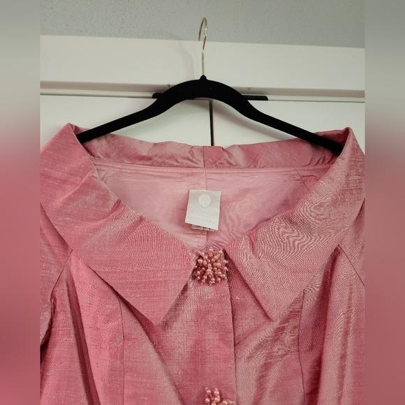 Vtg 100% silk Watters & Watters Maxi Skirt Suit Set Decorative Buttons - Picture 5 of 16